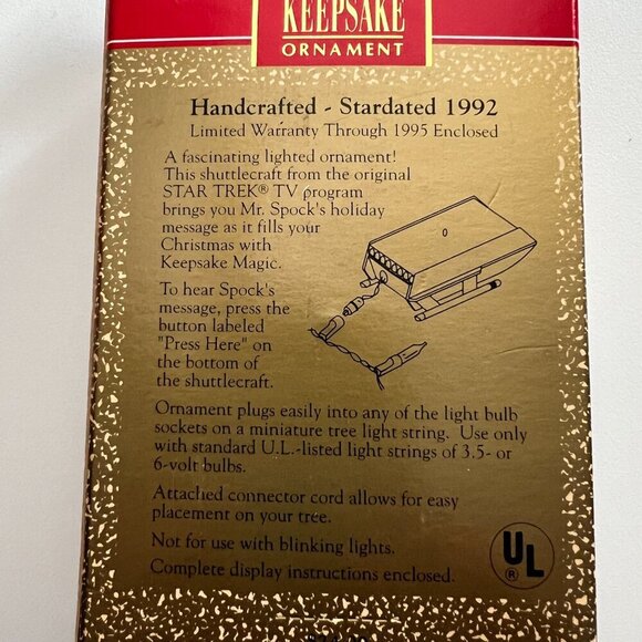 Hallmark Keepsake Ornament 1992 Shuttlecraft Galileo From Starship Enterprise - Picture 2 of 5